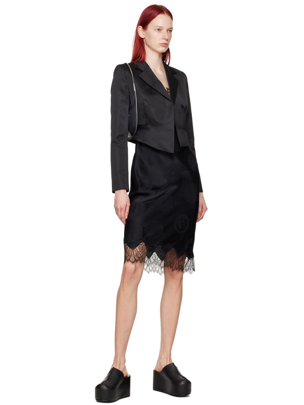 Black Cropped Blazer - 4