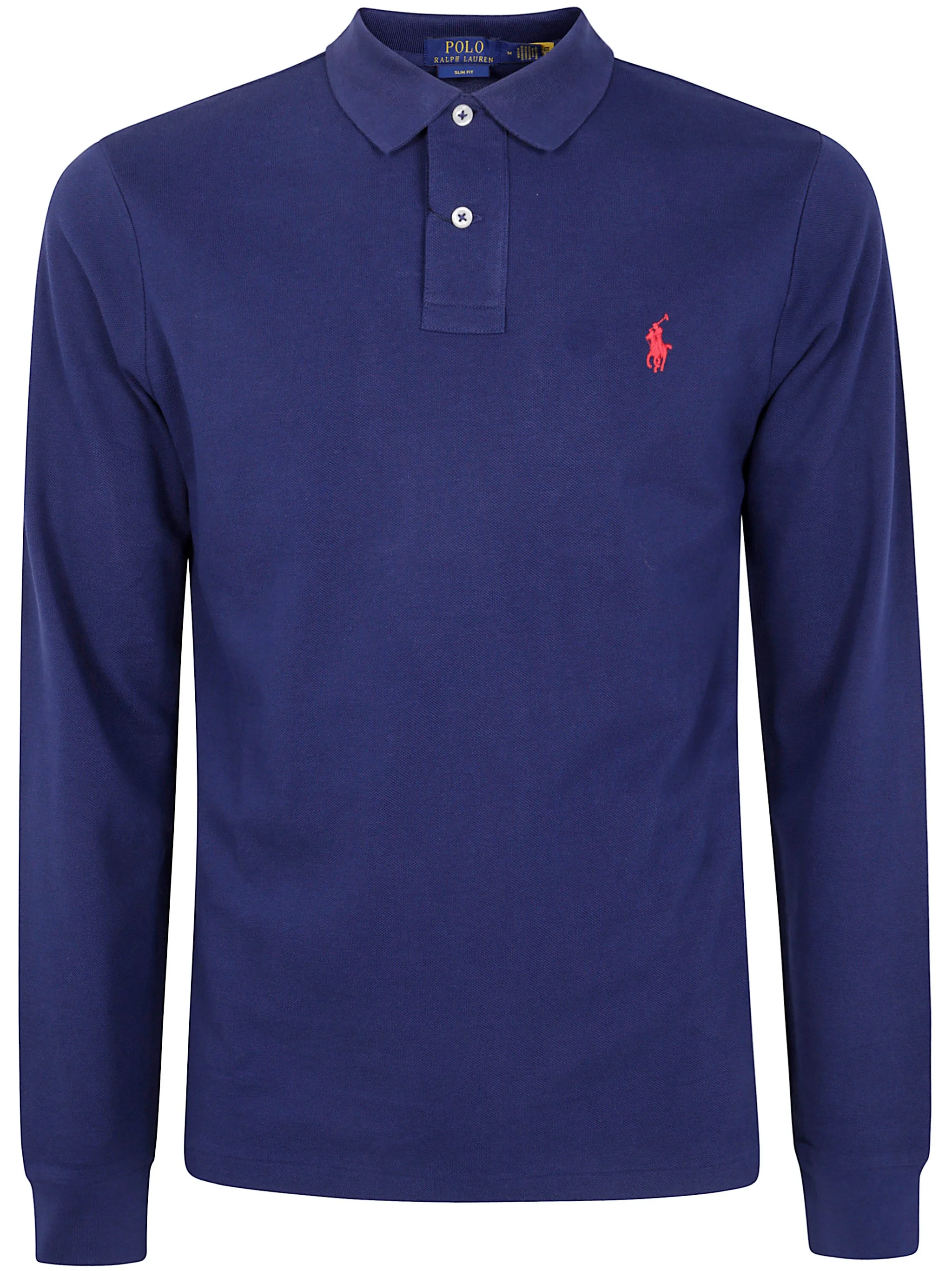 Long Sleeve Knit Polo Shirt - 1