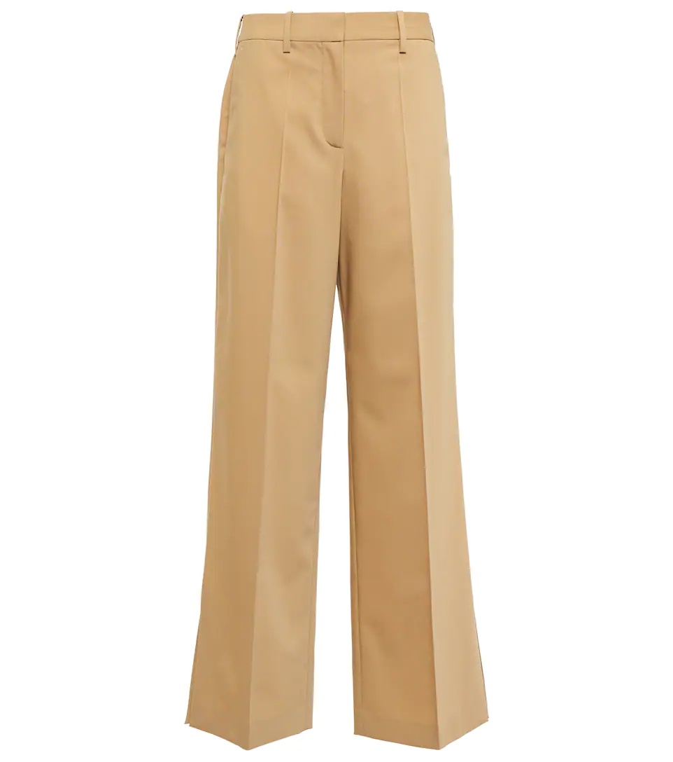 Mid-rise wool-blend pants - 1