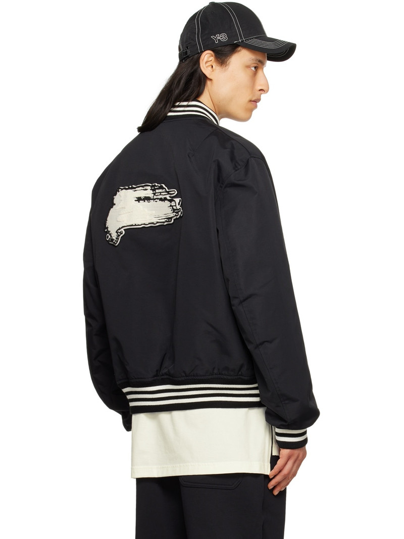 Black Brushstroke Bomber Jacket 3