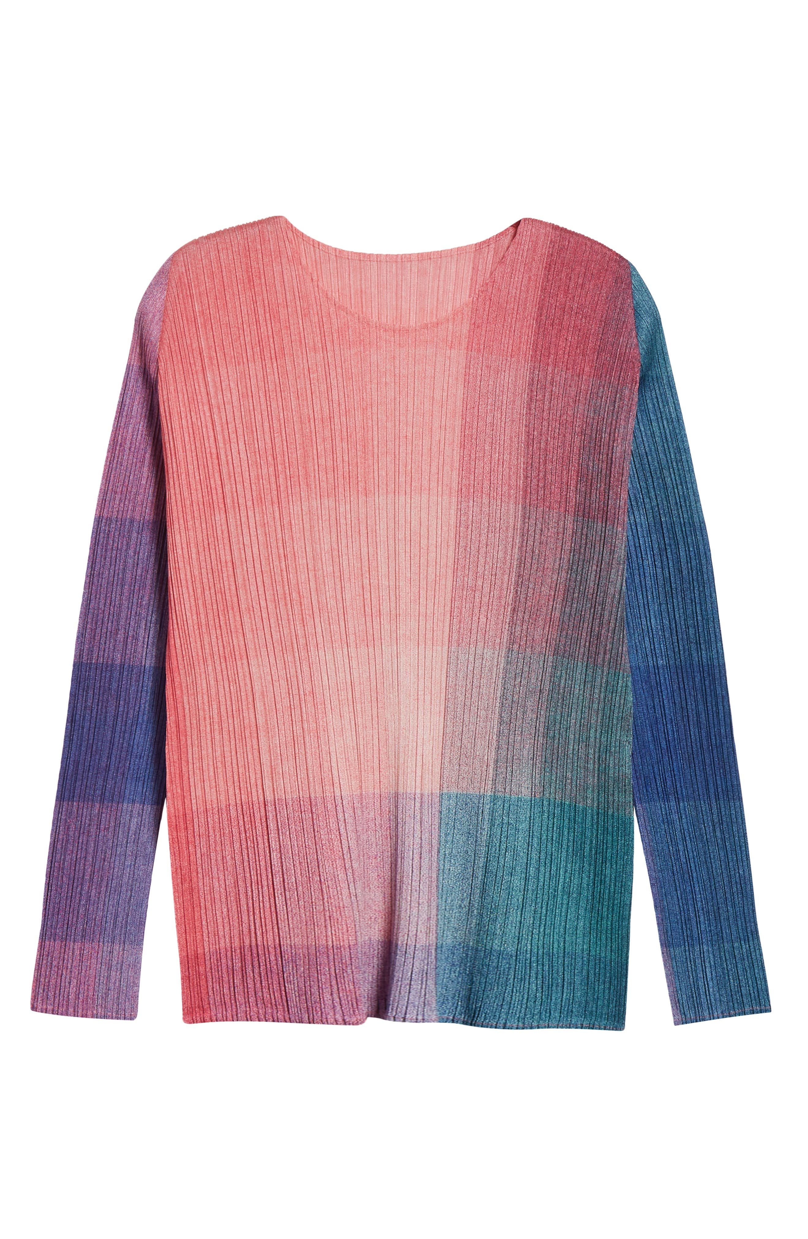 Pleats Please Issey Miyake Photon Pleated Long Sleeve Top in Pink at Nordstrom - 6