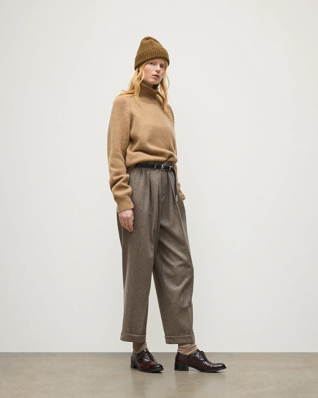 Mellis Camel Marble Cashmere & Cotton Jumper - 1