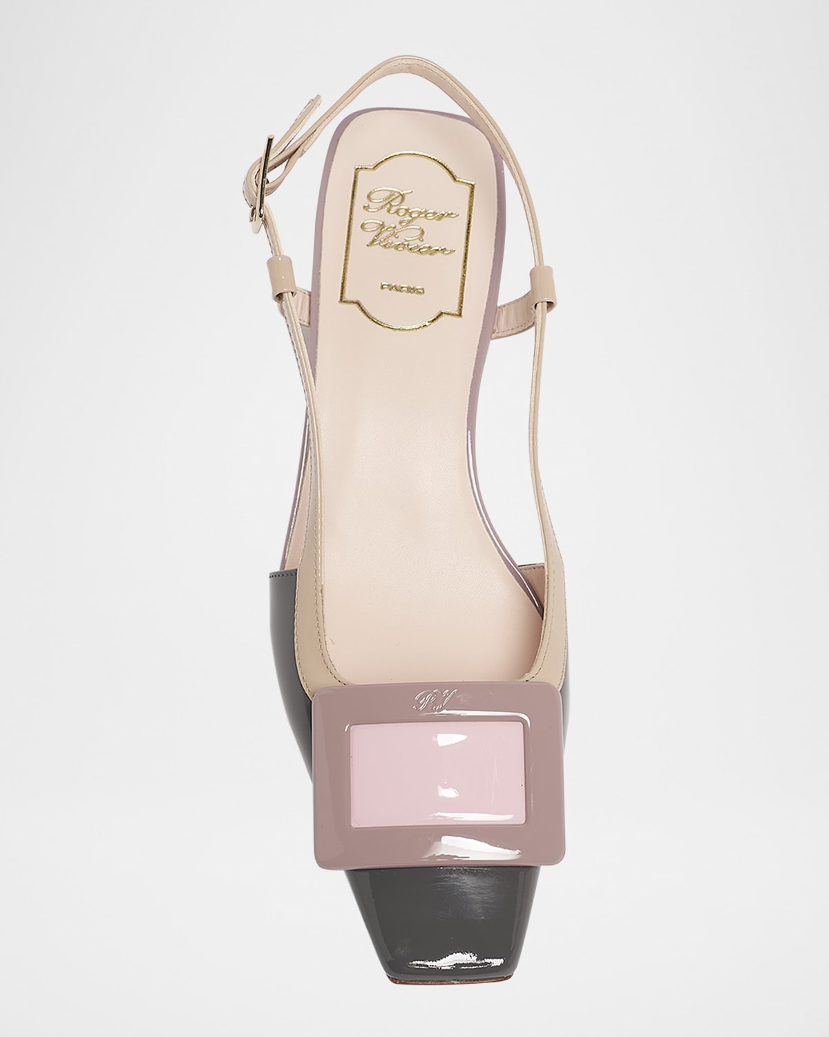 Roger Vivier Colorblock Patent Leather Slingback Pumps | REVERSIBLE
