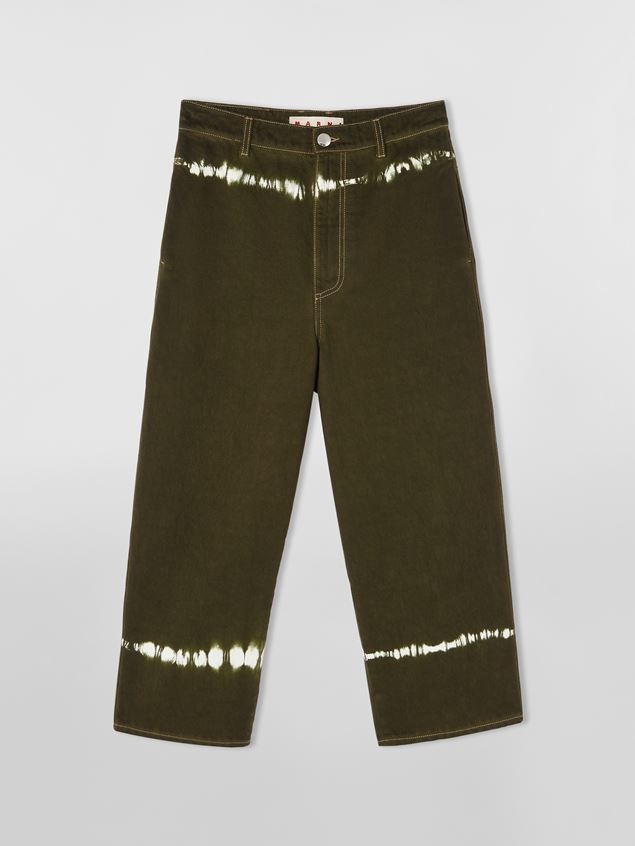 TIE-DYE BULL DENIM MASCULINE TROUSERS - 1