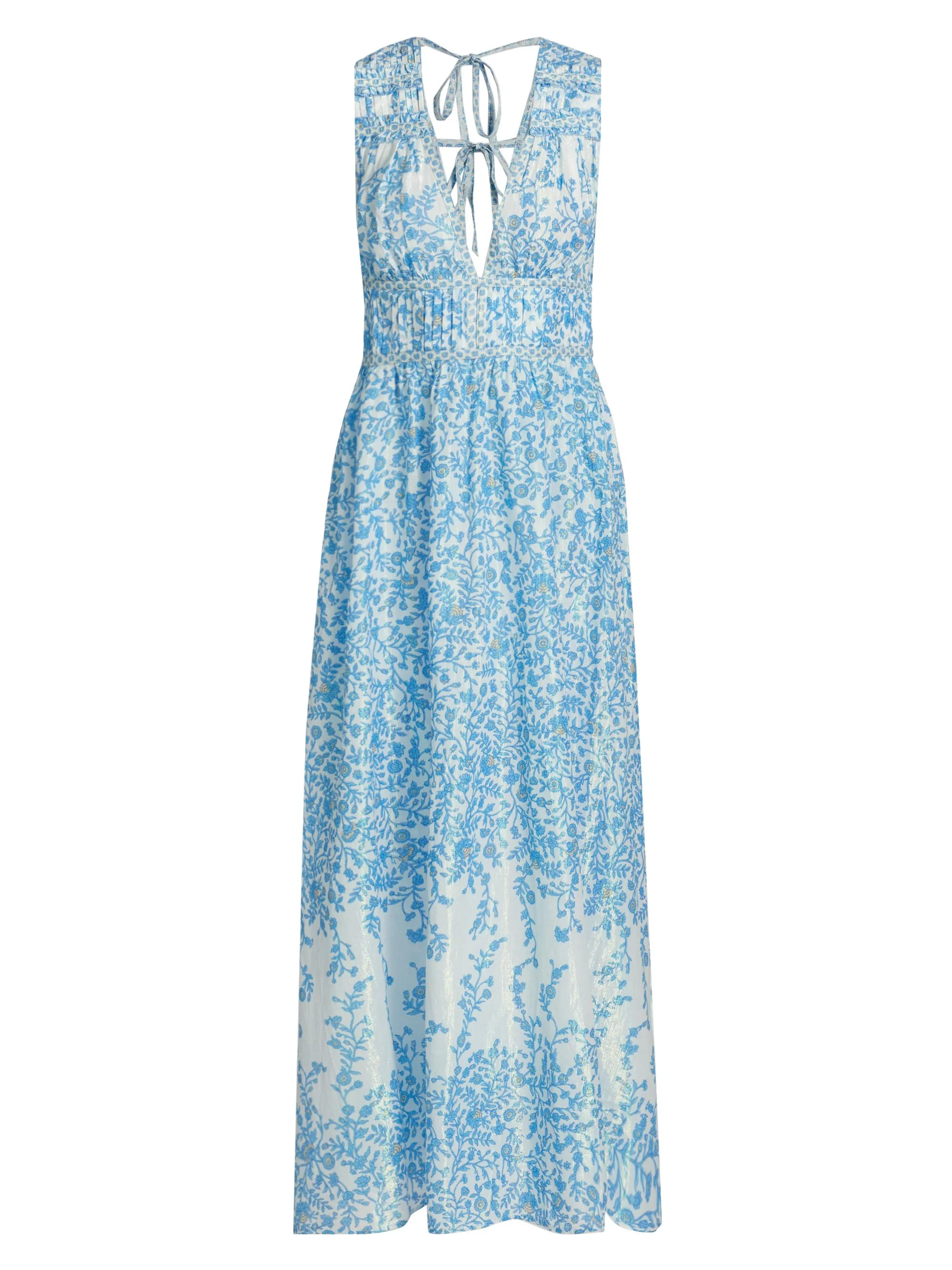 Women's Chiara Floral Cotton Maxi Dress - Blue Lazuli - 1