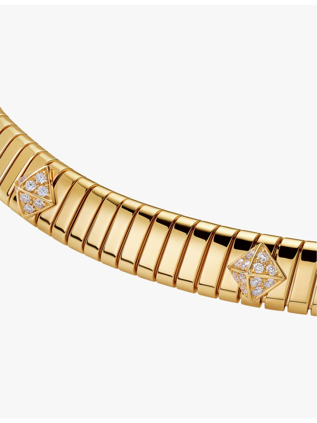 Bvlgari Tubogas 18ct yellow gold and 0.48ct brilliant-cut diamond necklace - 3