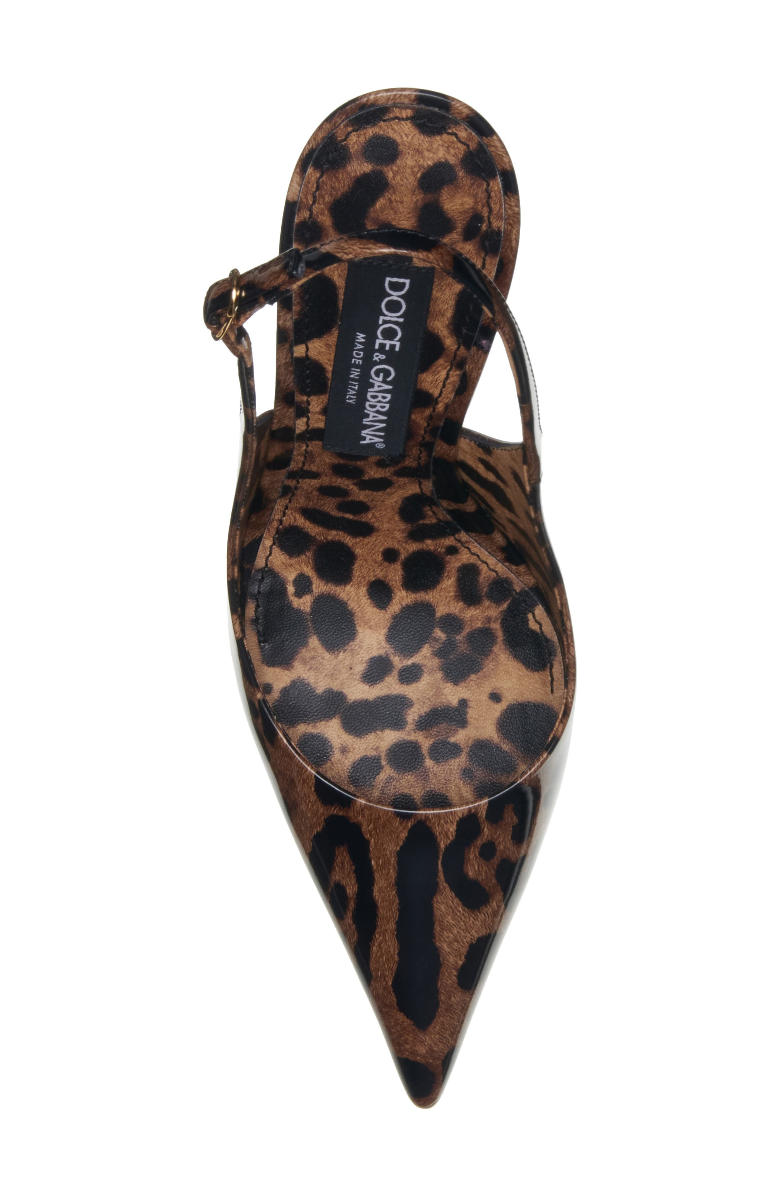 Leopard Print Pointed Toe Slingback Pump - 5
