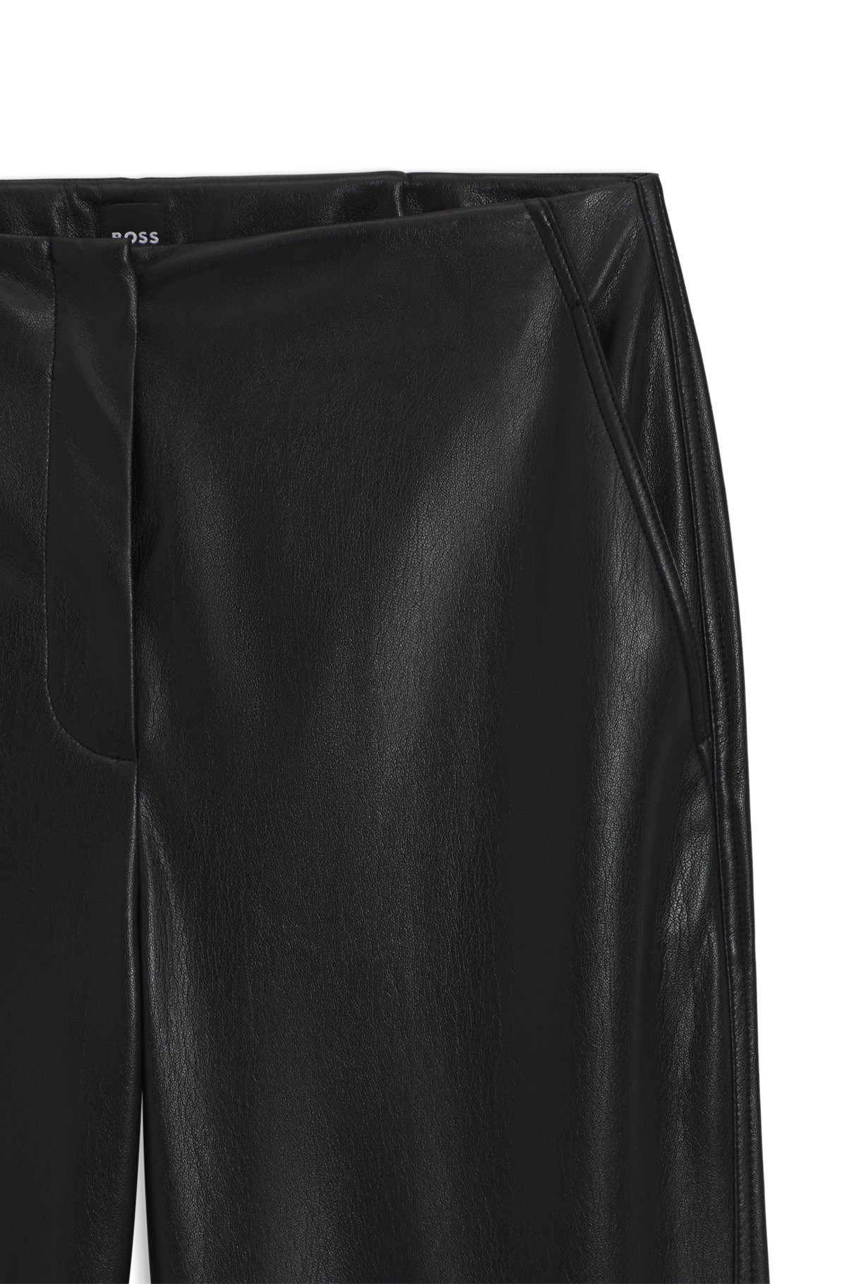 STRAIGHT-LEG TROUSERS IN FAUX LEATHER - 2