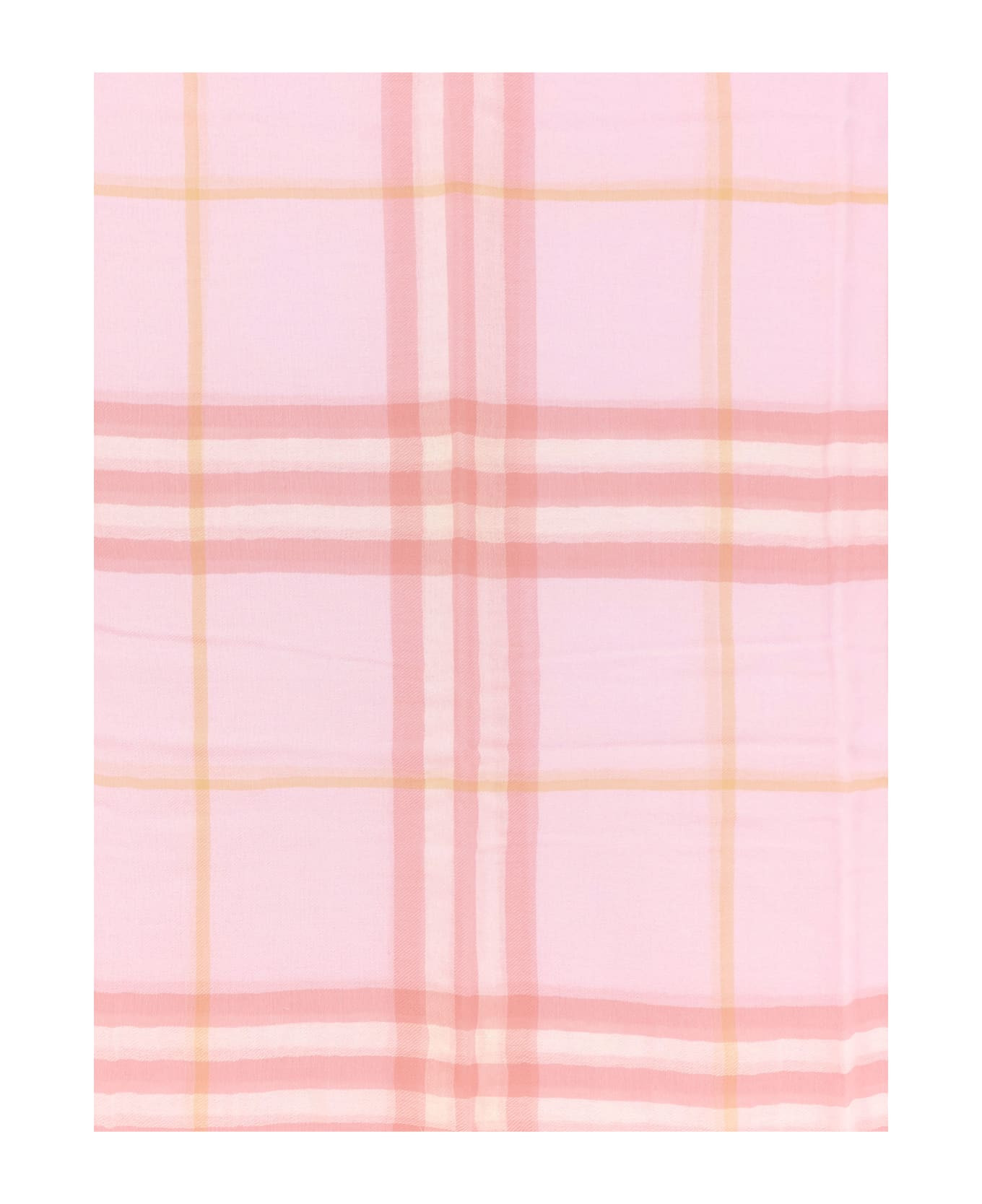 Wool Scarf With Burberry Check Motif - 2