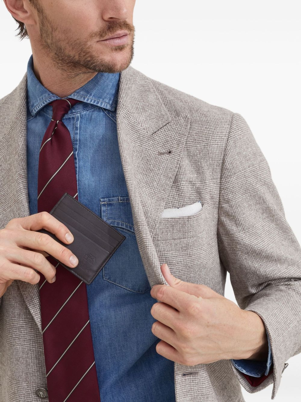 embossed leather cardholder - 3