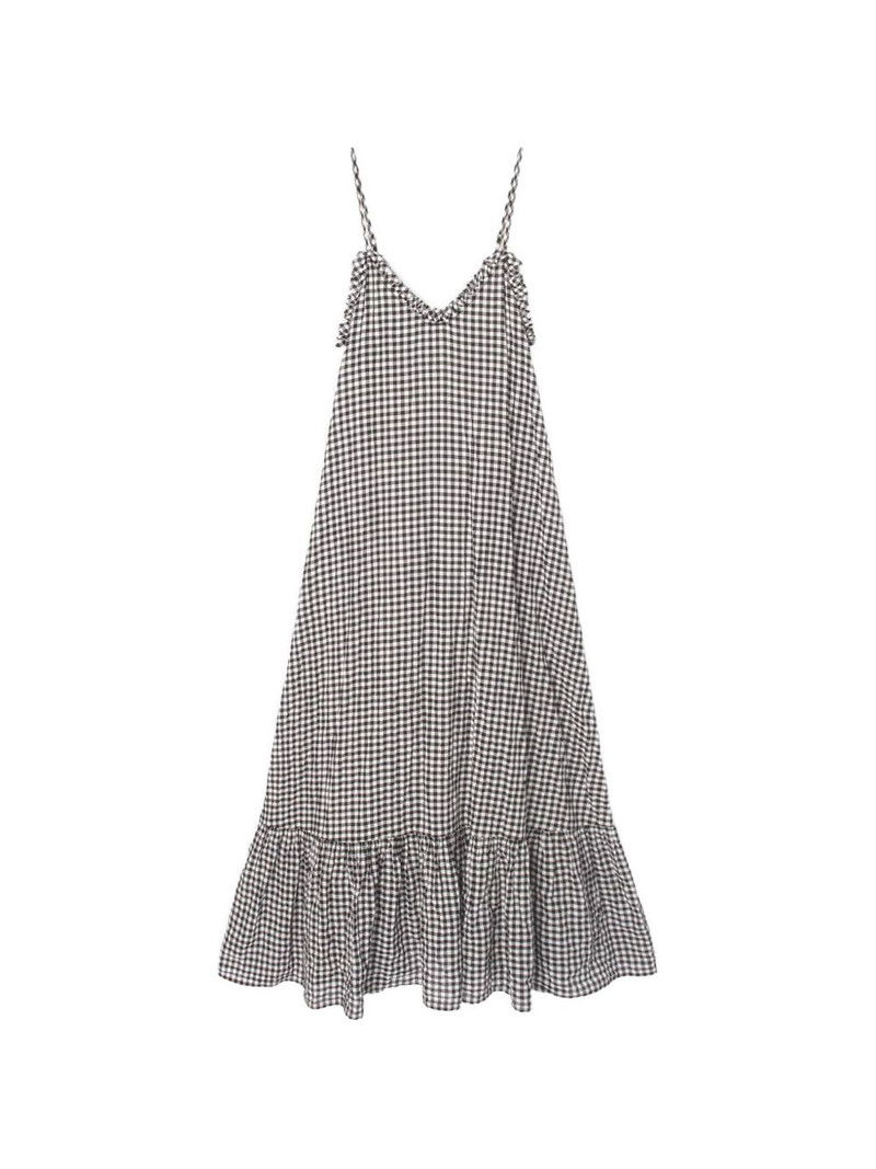 Taytum checked ruffled midi dress 1