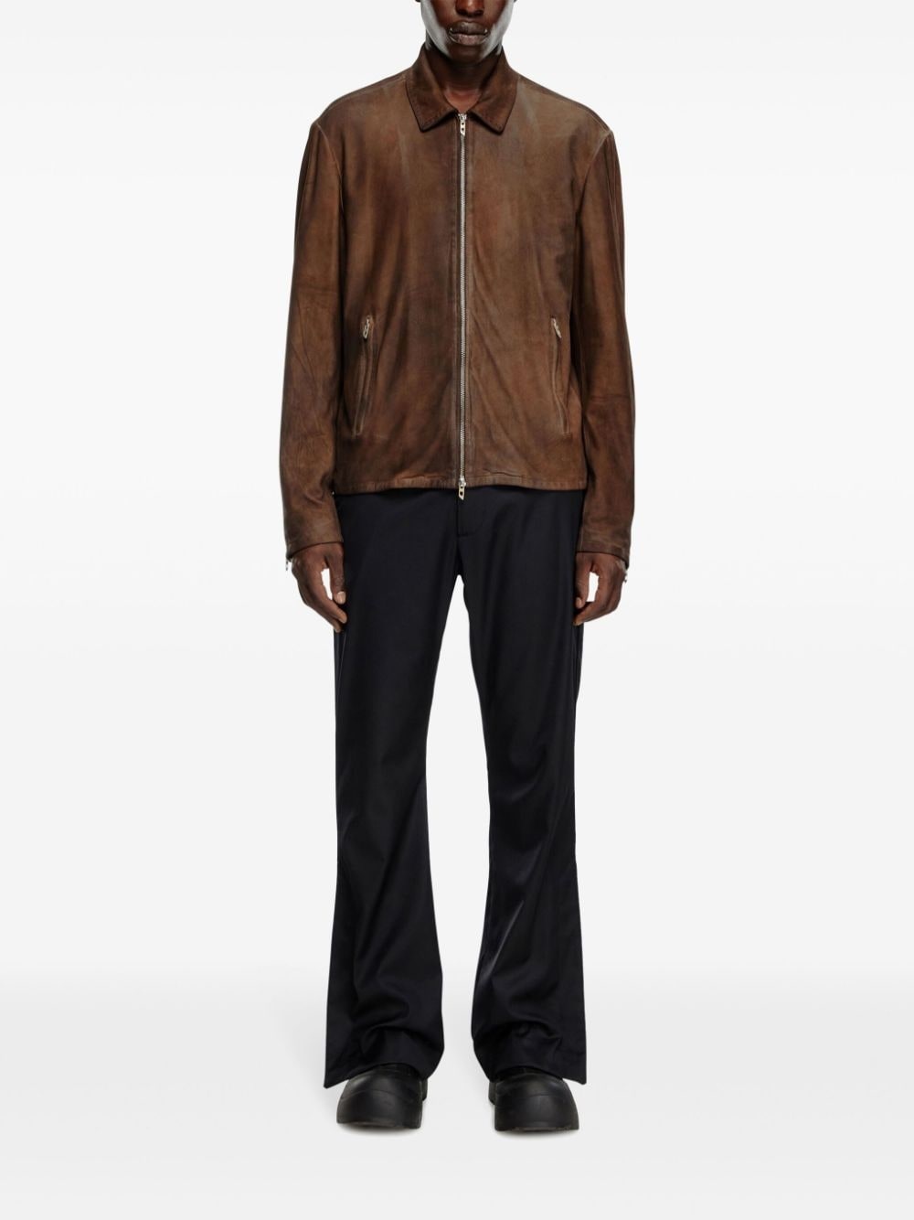 L-Crombe zip-up leather jacket - 2