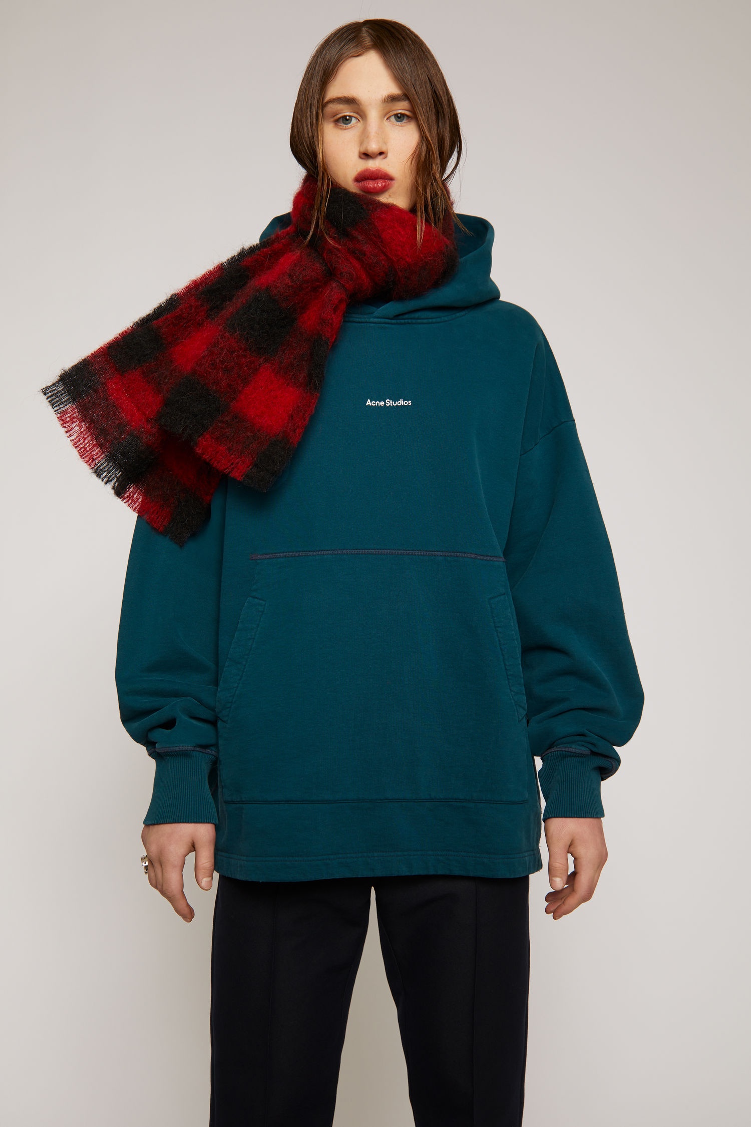 Logo print hooded sweatshirt deep petrol - 2