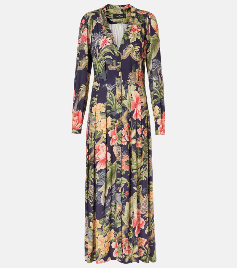 Jersey and fil coupé jacquard maxi dress - 1