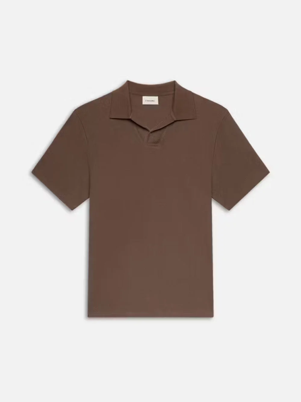 Jacquard Polo in Soft Mocha - 1
