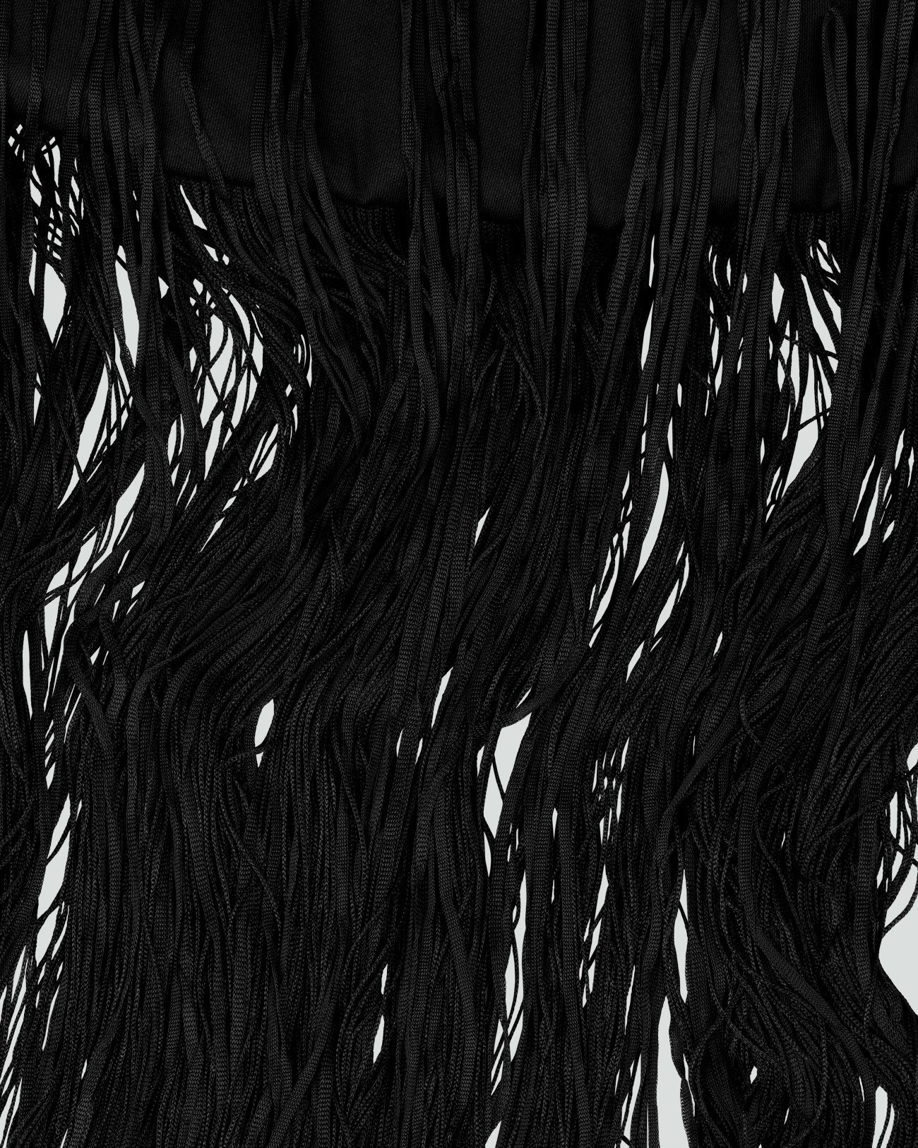 FRINGE TUBE BLACK WOOL - 5