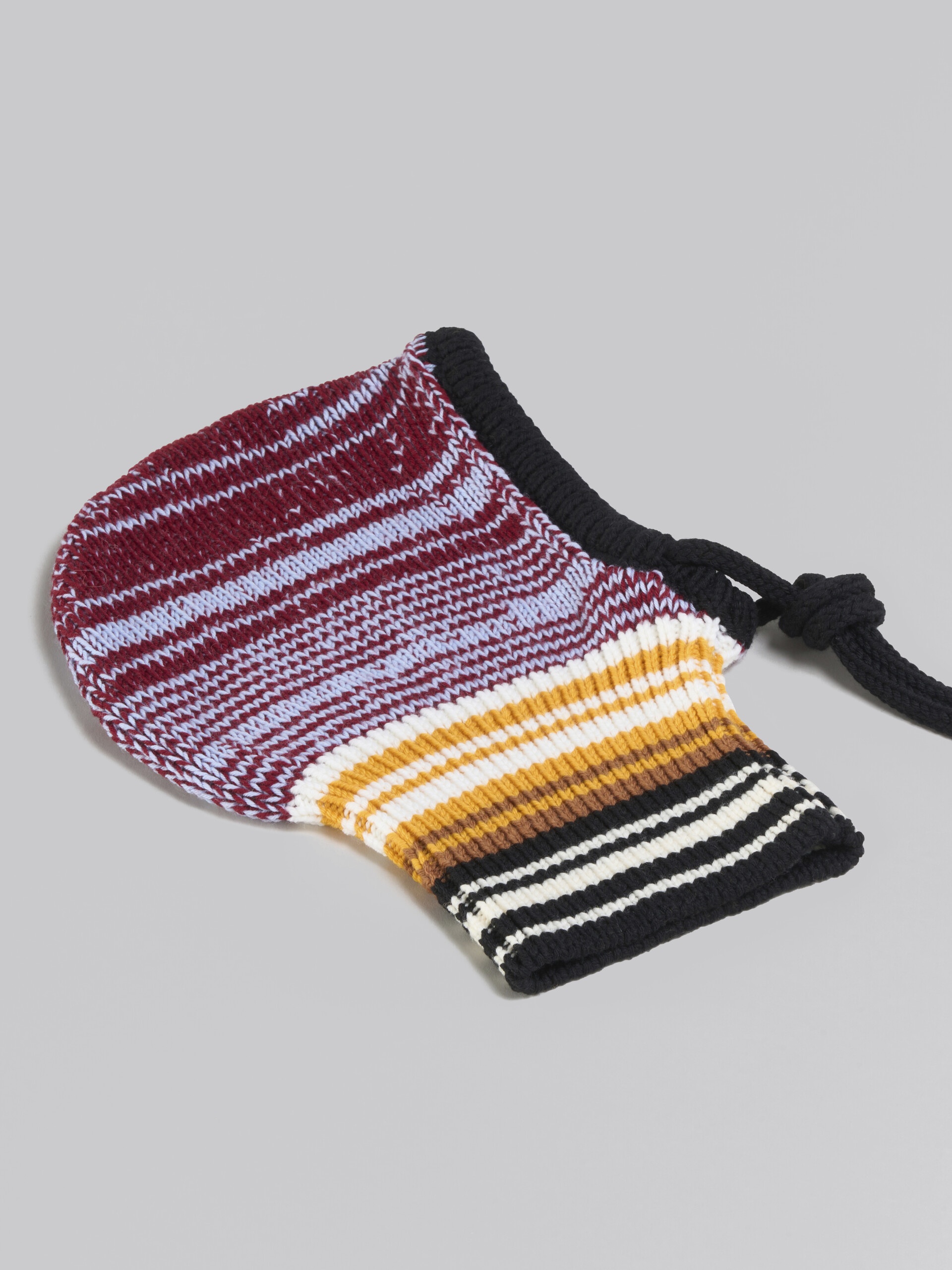 BROWN MOULINÉ BALACLAVA WITH STRIPED NECK - 4