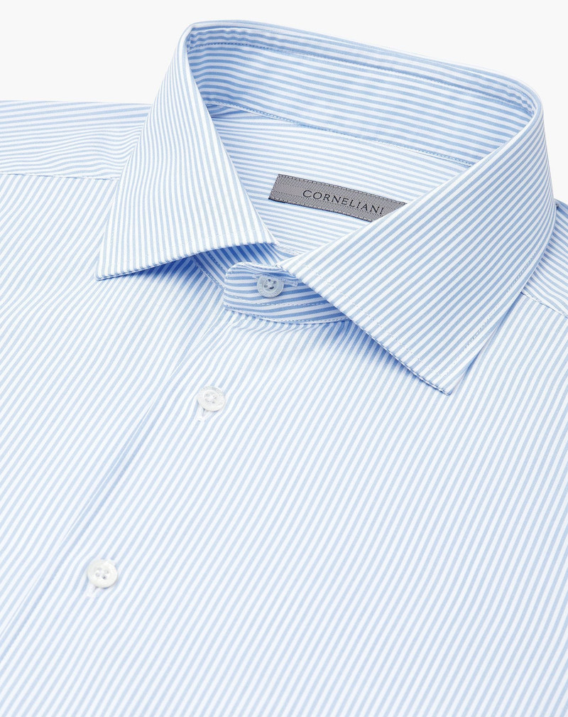 Cotton shirt with light Blue and white stripes 4