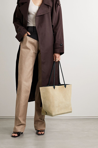 Altuzarra Espadrille large leather and jute-trimmed suede tote outlook