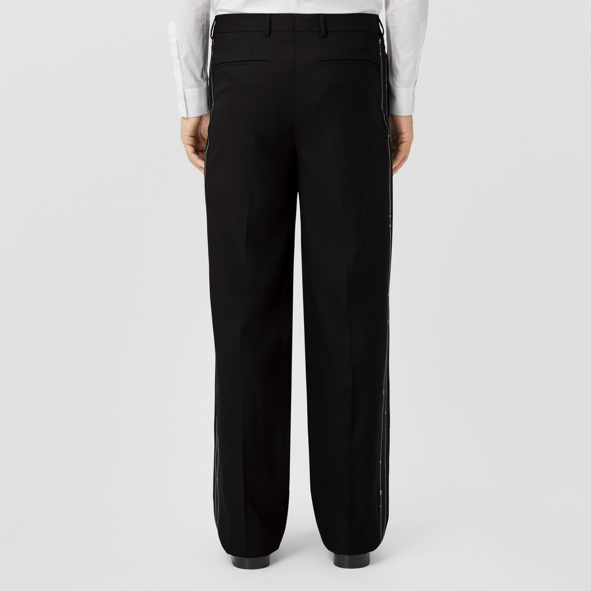 Embroidered Silk Panel Wool Tailored Trousers – Exclusive Capsule Collection - 4