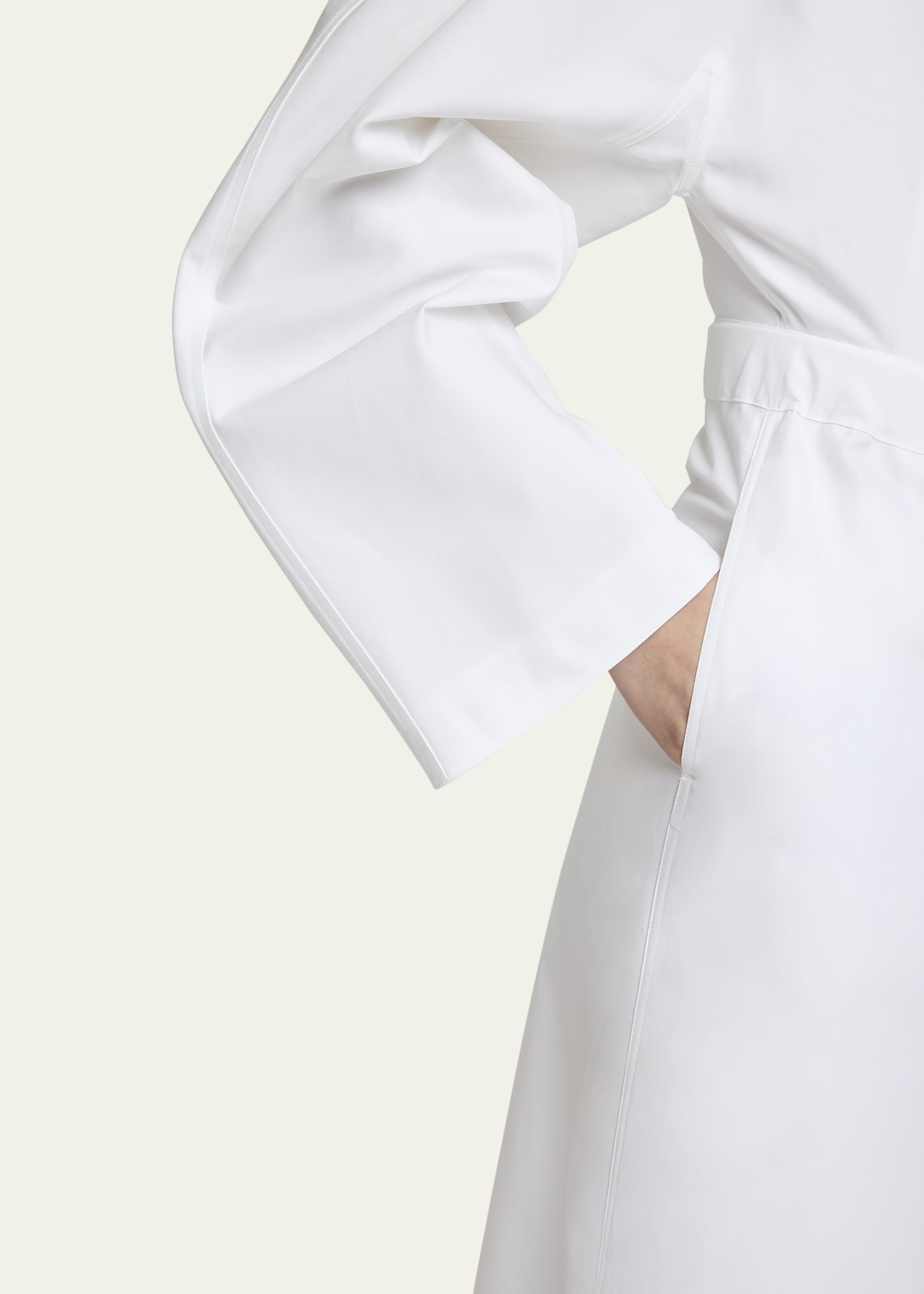 Long Wrap Poplin Shirtdress - 5