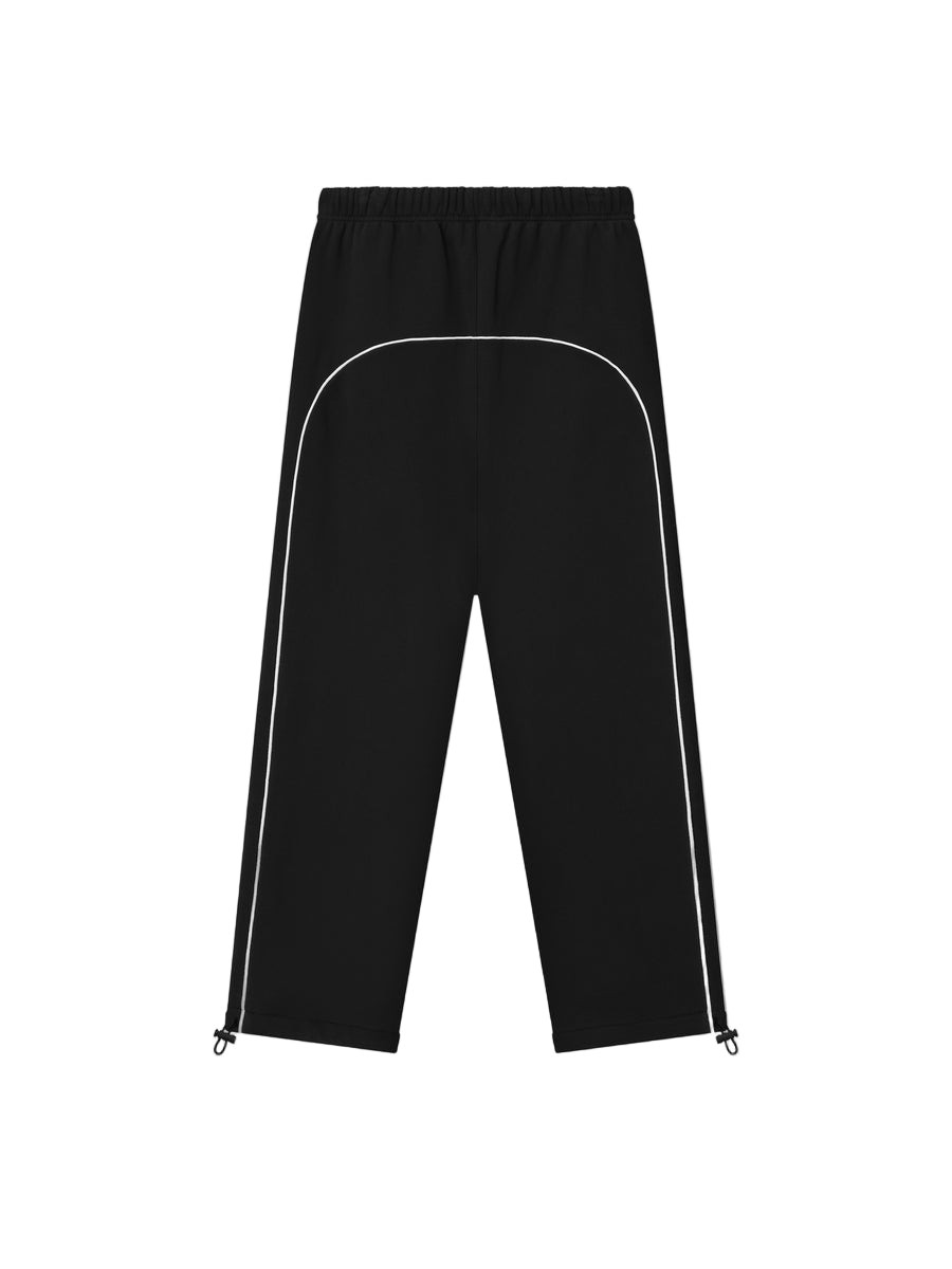 RELAXED SWEATPANTS WITH PIPING (JET BLACK/CLOUD WHITE) - 2