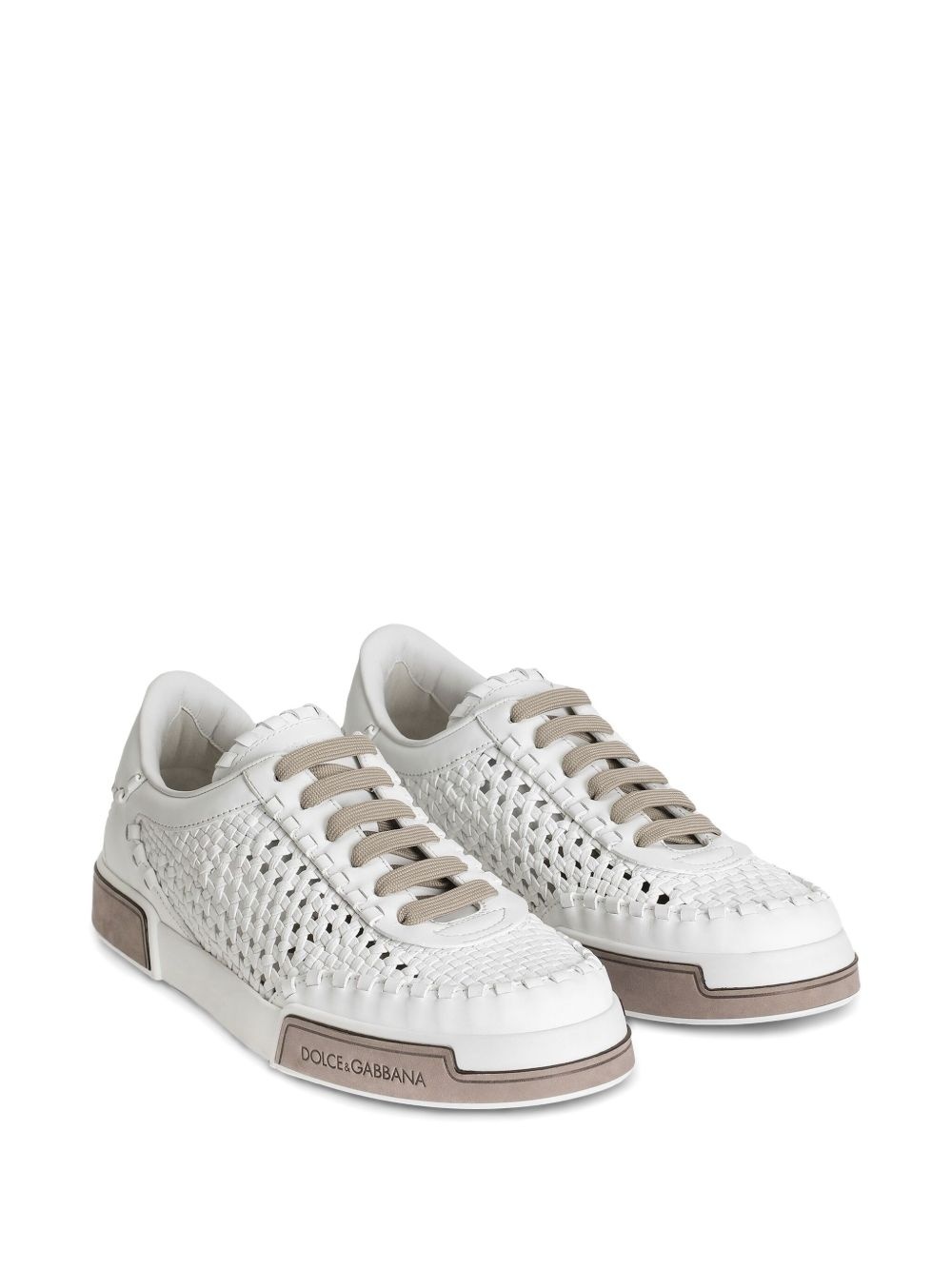 woven leather sneakers - 2