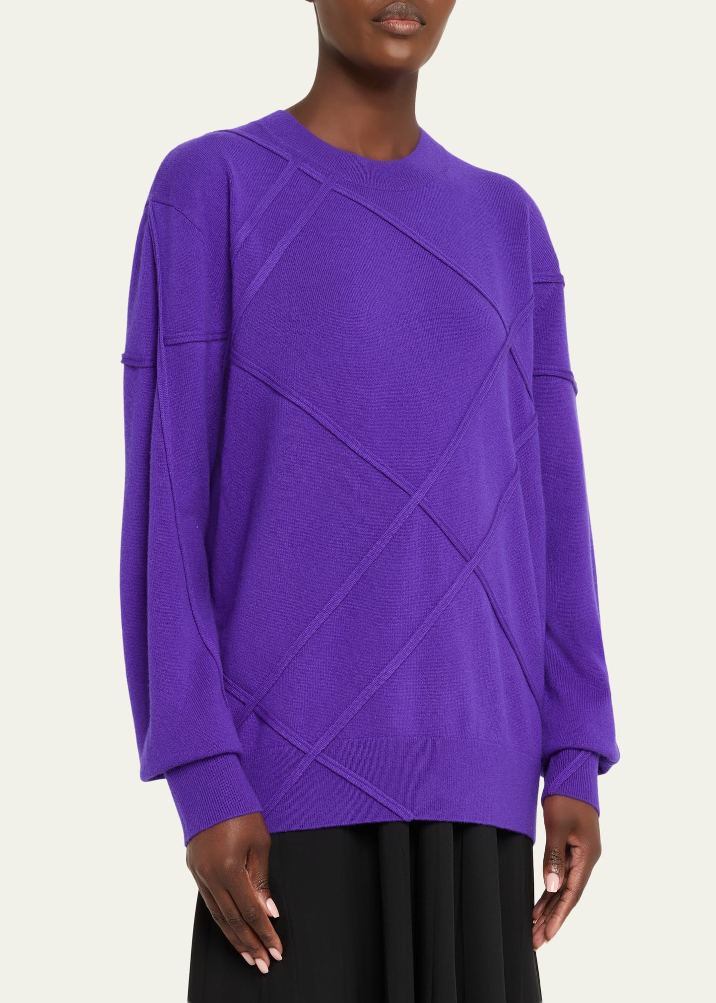 Timona Cashmere Crossed Textured Stitch Sweater - 4
