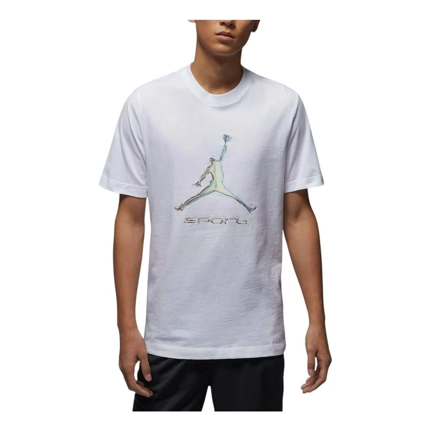 Air Jordan Sport Dri-FIT T-shirt Asia Sizing 'White Black' HQ7985-100 - 1