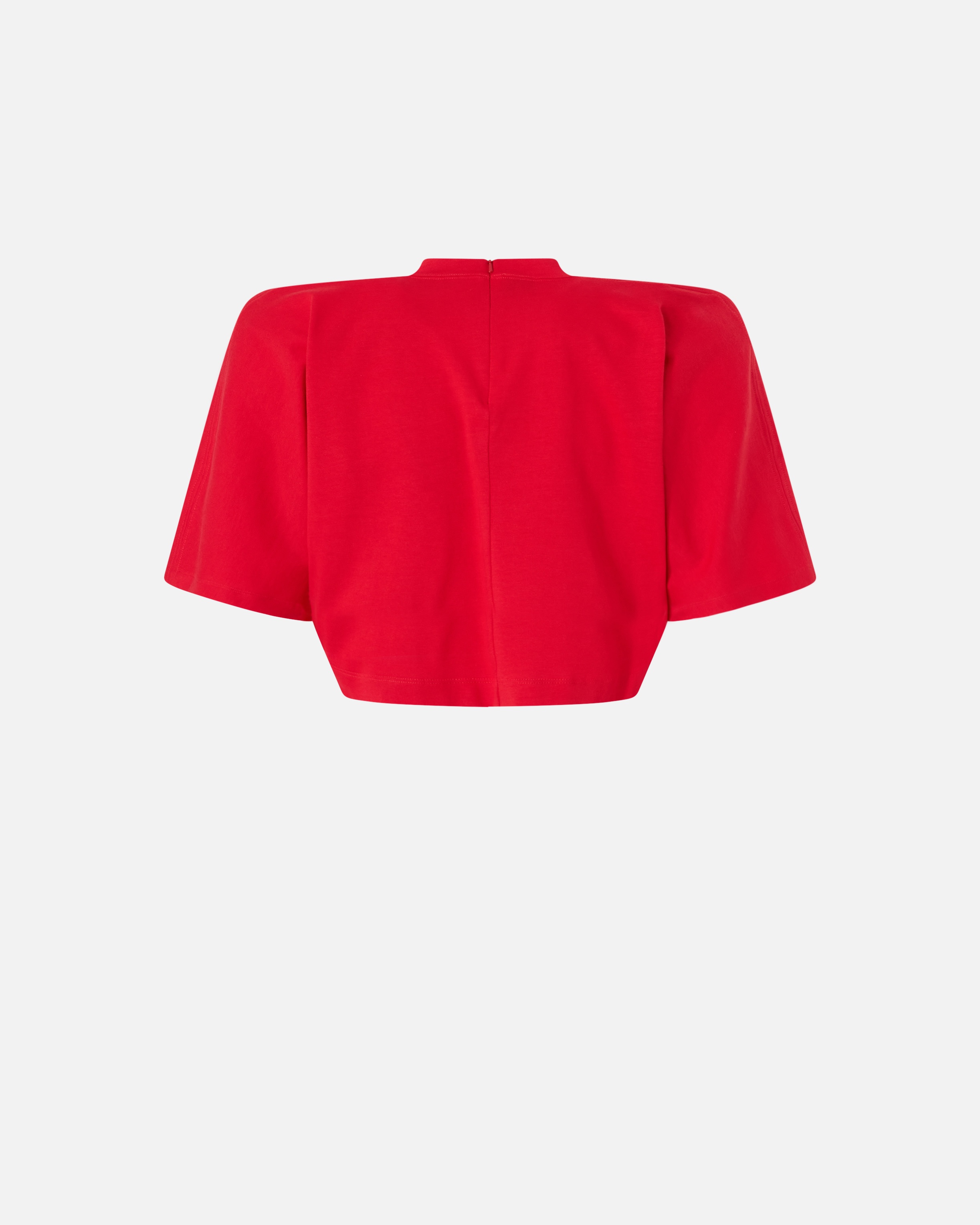 SHORT-SLEEVED CROP TOP WITH PADDED SHOULDERS - 2
