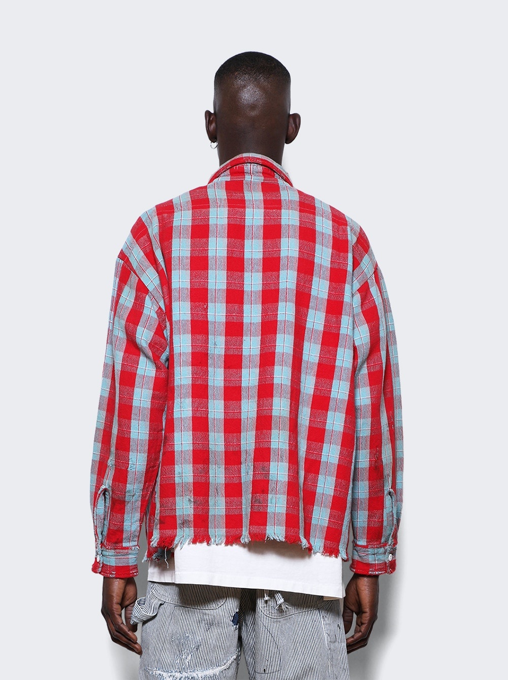 Front Button Checkered Shirt Red And Blue - 5