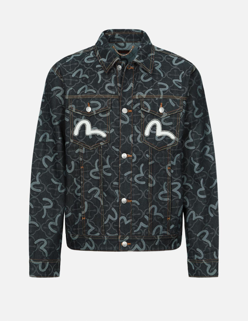 ALLOVER SEAGULL AND KAMON JACQUARD RELAX FIT DENIM JACKET 1