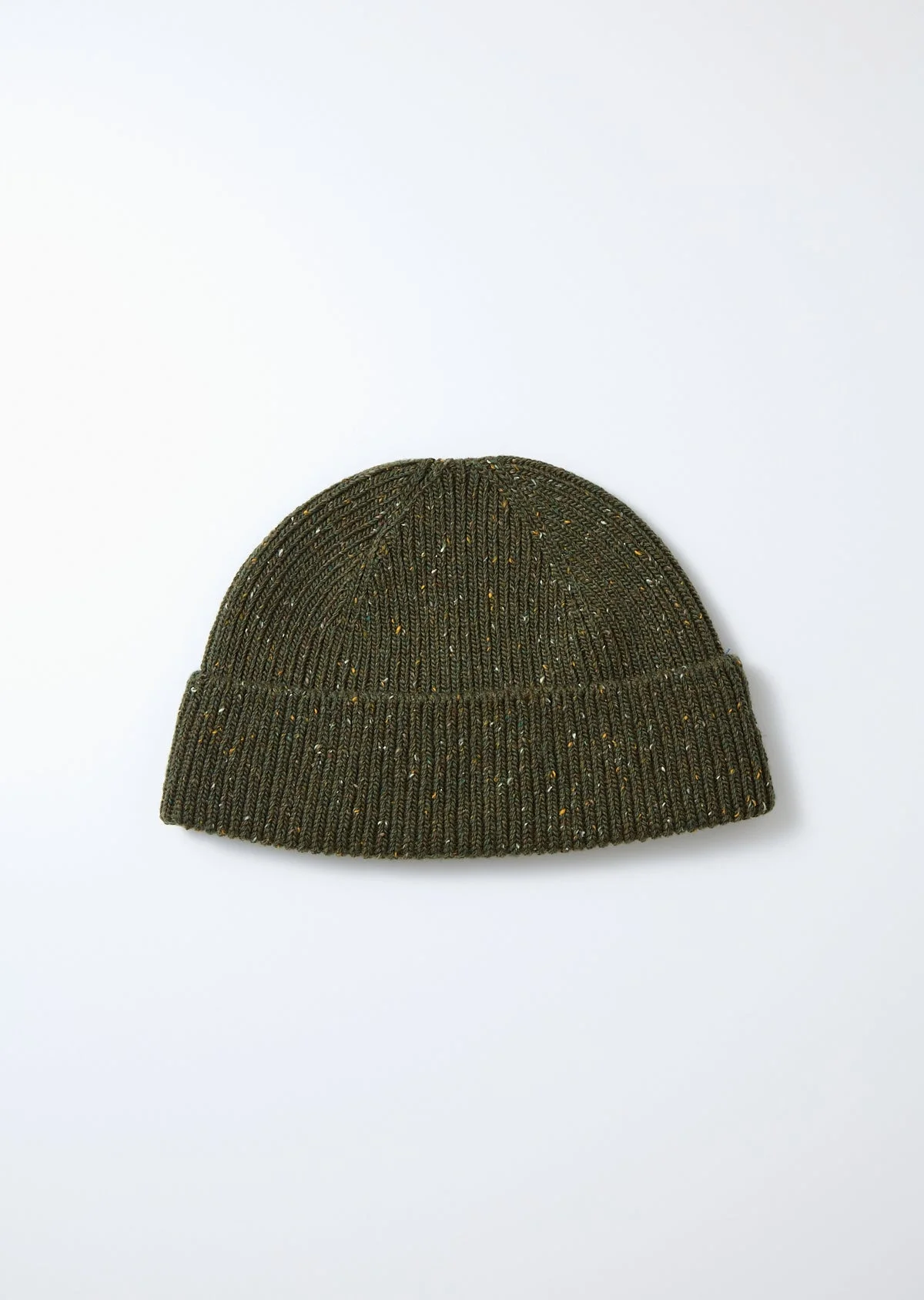 ROTOTO - NEP WOOL SEAMLESS BEANIE - OLIVE - 1
