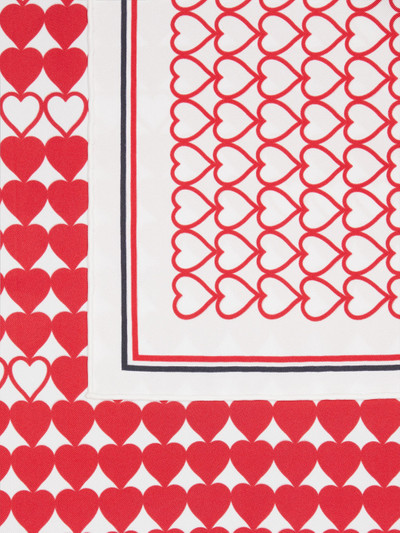Thom Browne love heart-print silk scarf outlook