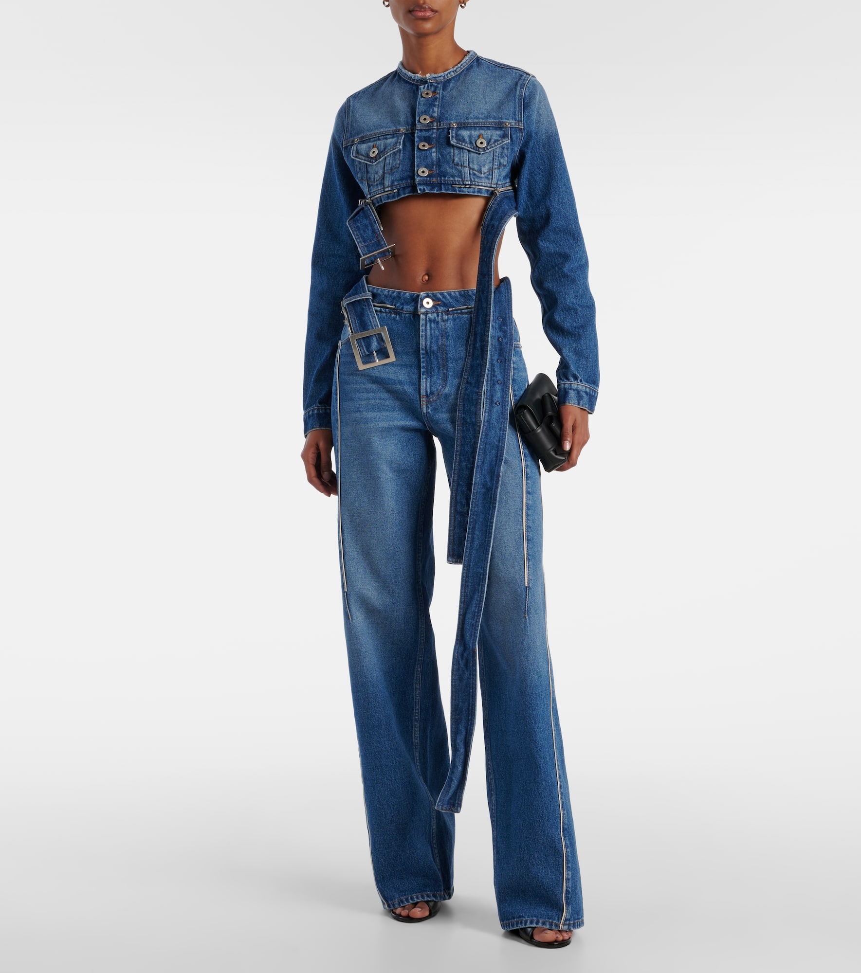 Cropped denim jacket - 2