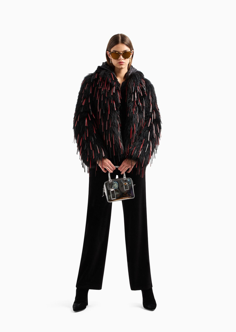 Mirror-laminate double handle Bauletto bag 6