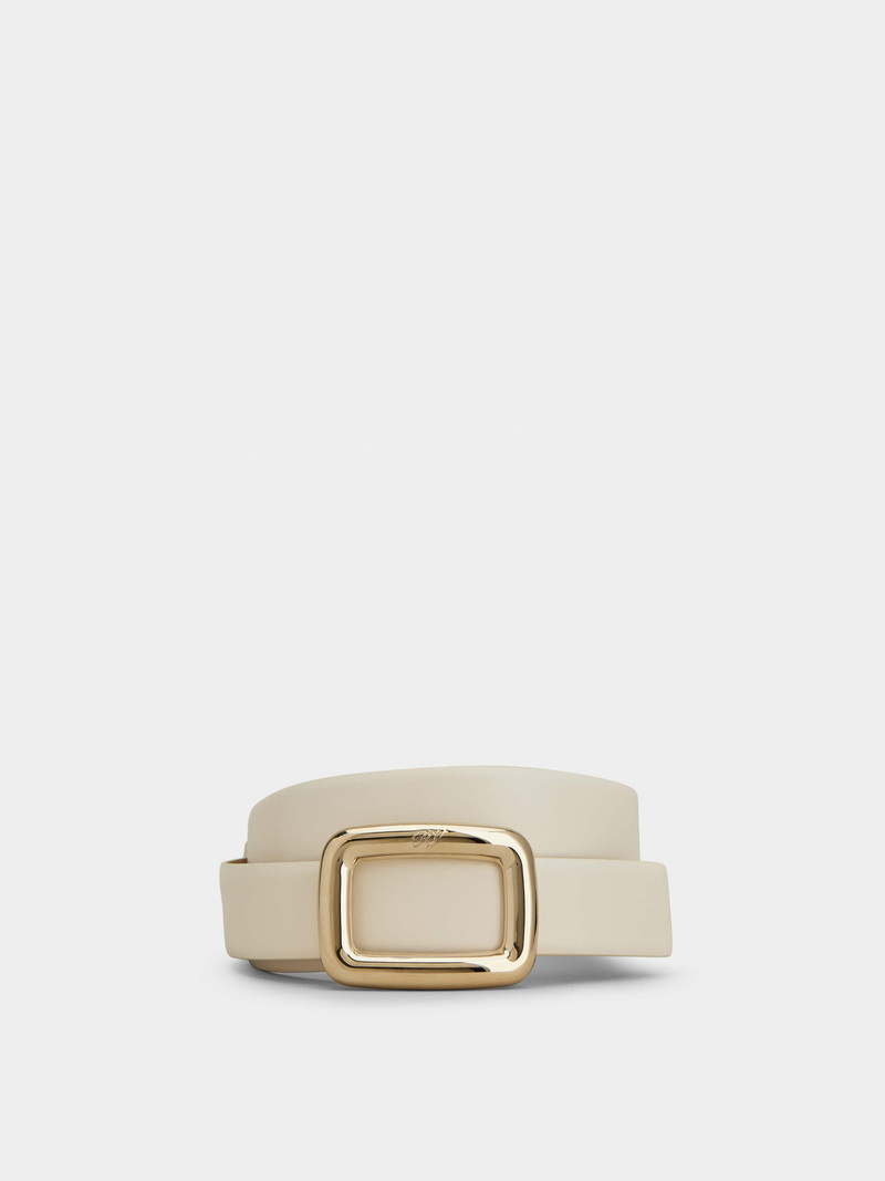 Viv' Choc Metal Buckle Belt in Leather 1
