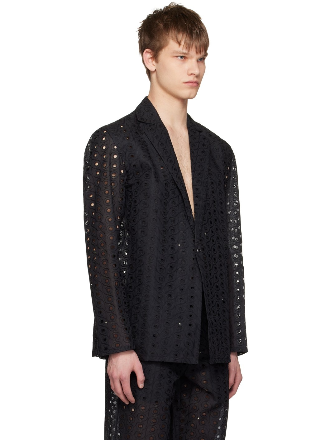 Black Cutout Blazer - 2