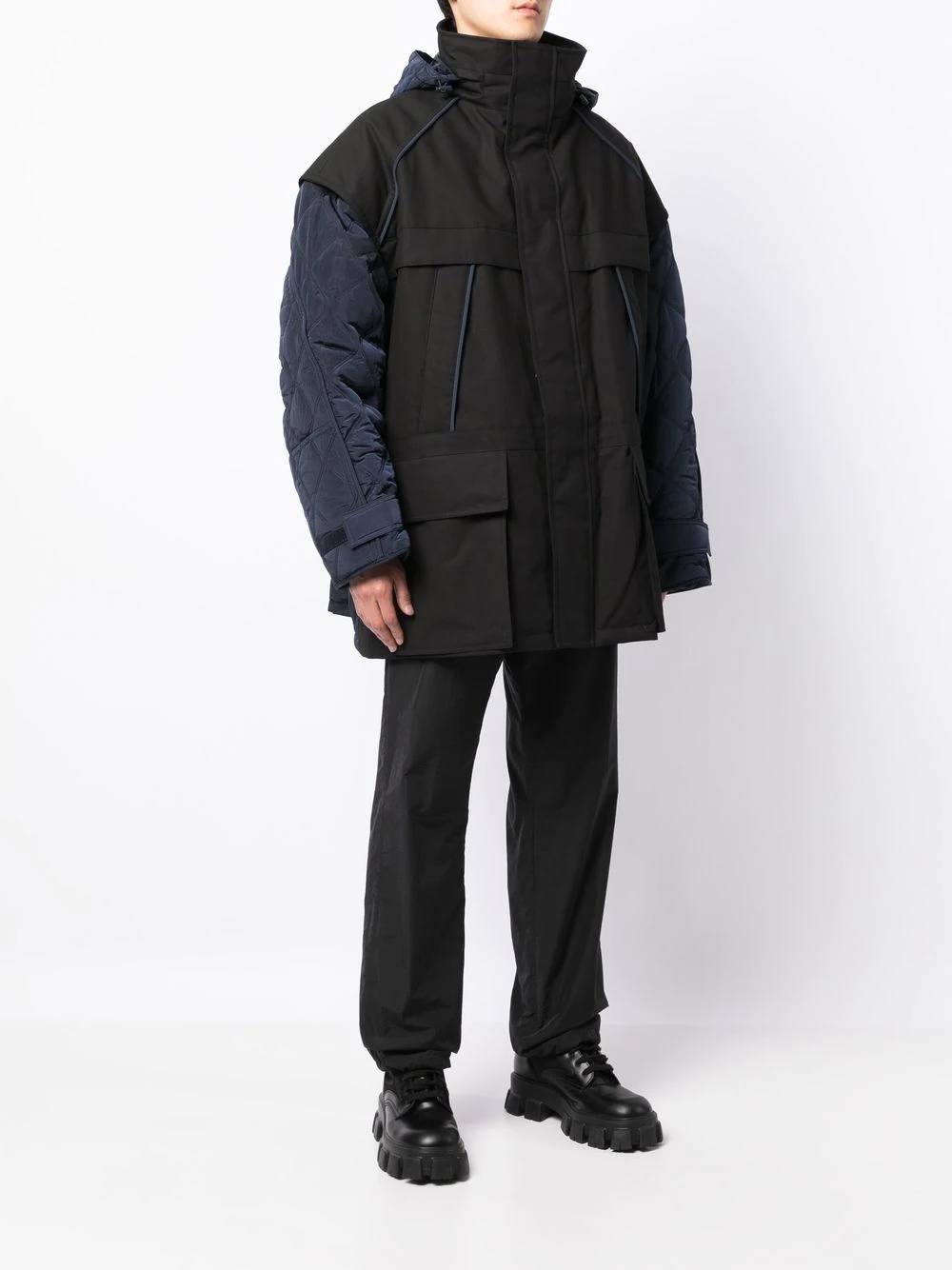zip-up padded jacket - 3