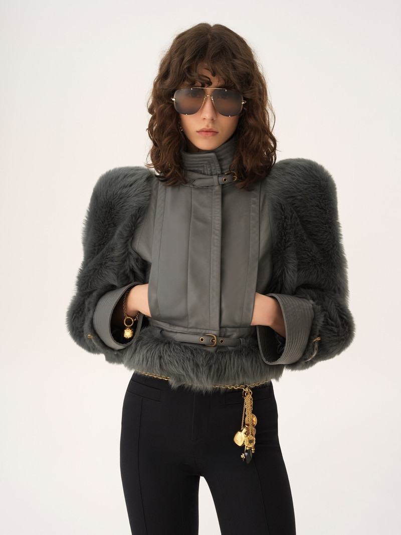 HIGH-NECK HYBRID JACKET IN LEATHER 3