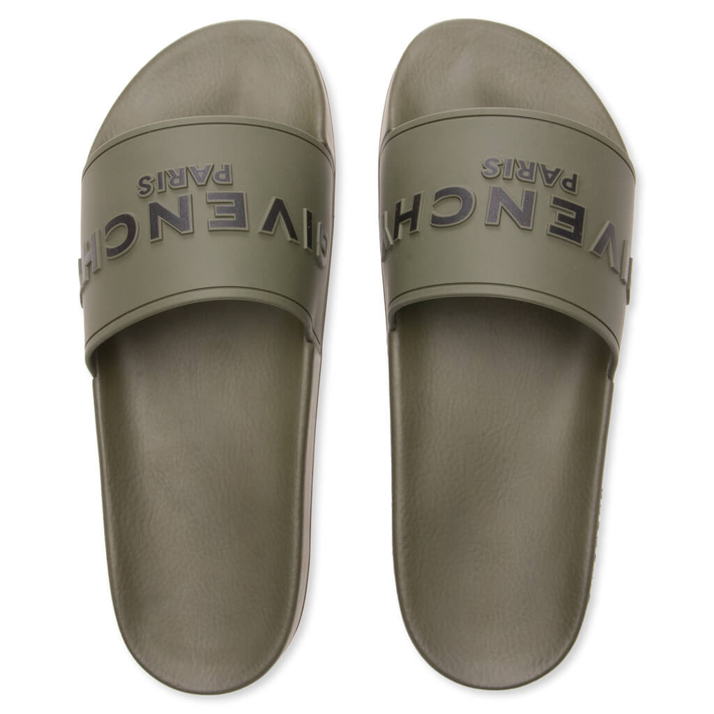 GIVENCHY SLIDE FLAT SANDALS - KHAKI - 2