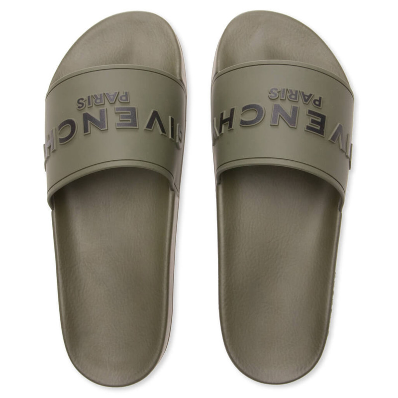 Givenchy GIVENCHY SLIDE FLAT SANDALS - KHAKI outlook