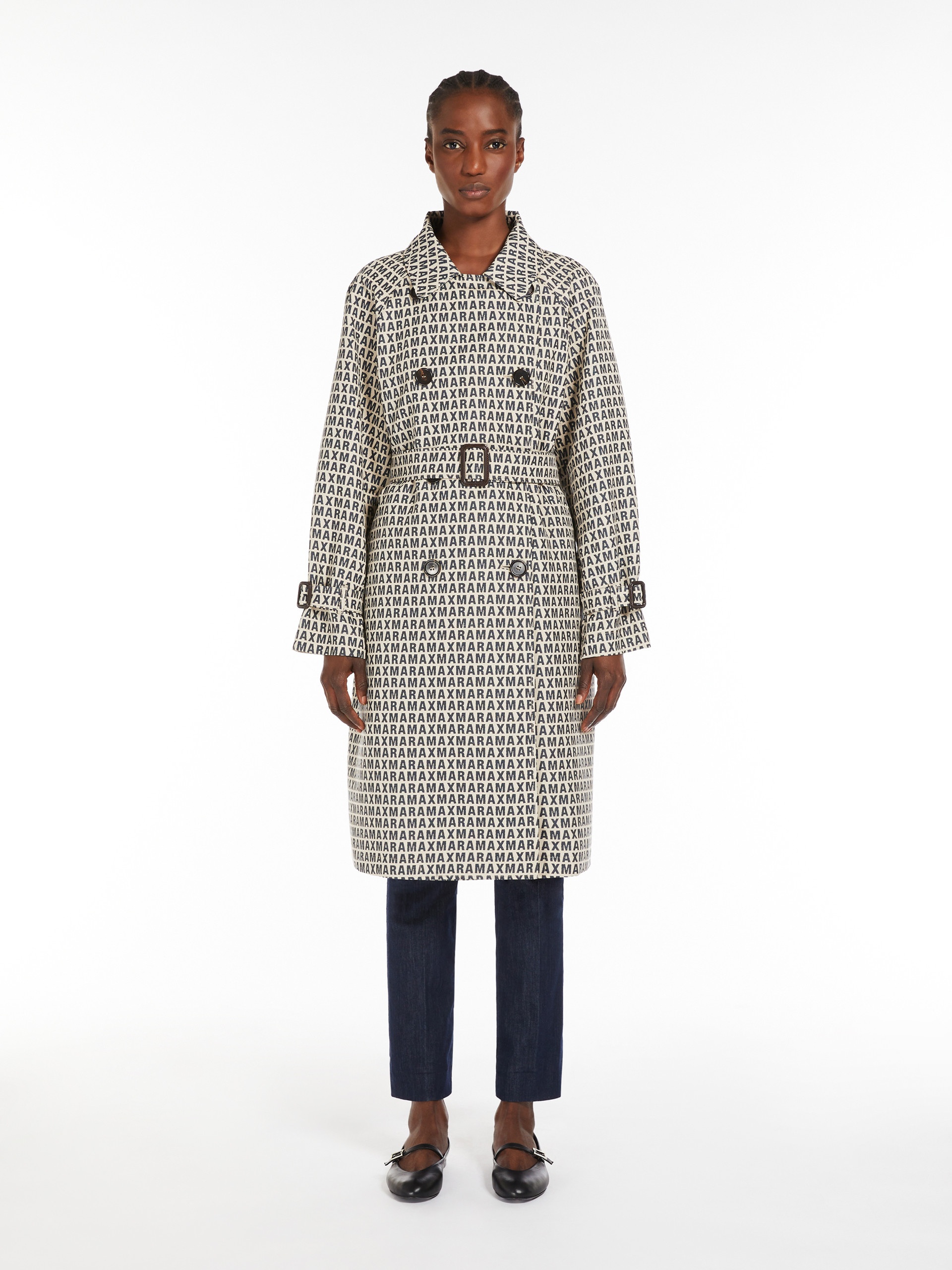 LUCIO Double-breasted trench coat in water-repellent jacquard - 3