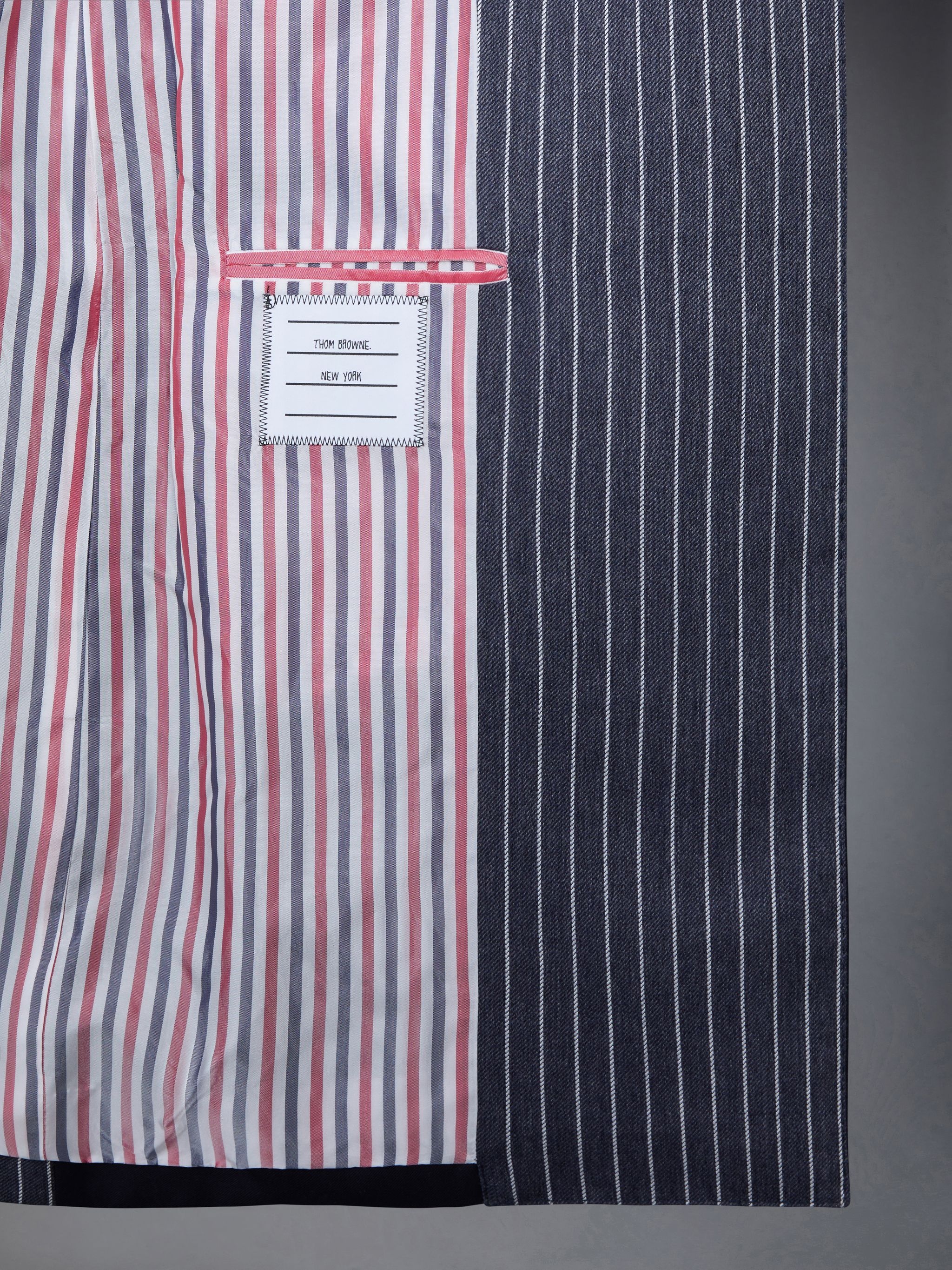 Fun-Mix Pinstripe and Super 120's Armband Double Breasted Classic Sport Coat - 5