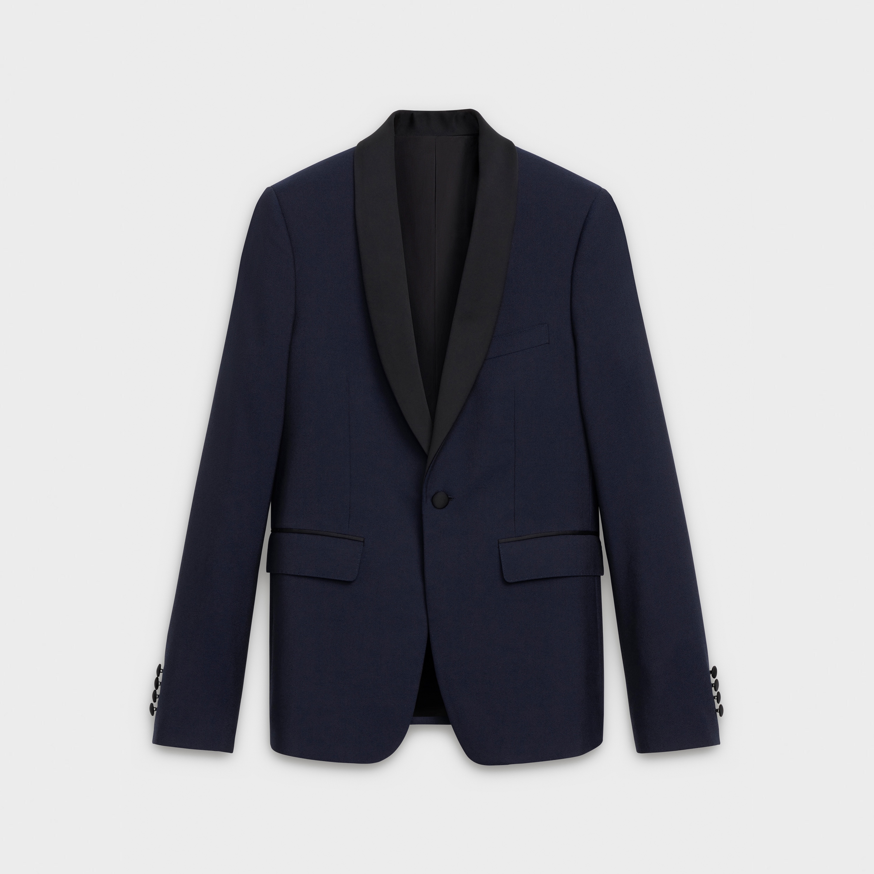 SHORT JACKET IN TUXEDO WOOL CREPE - 1