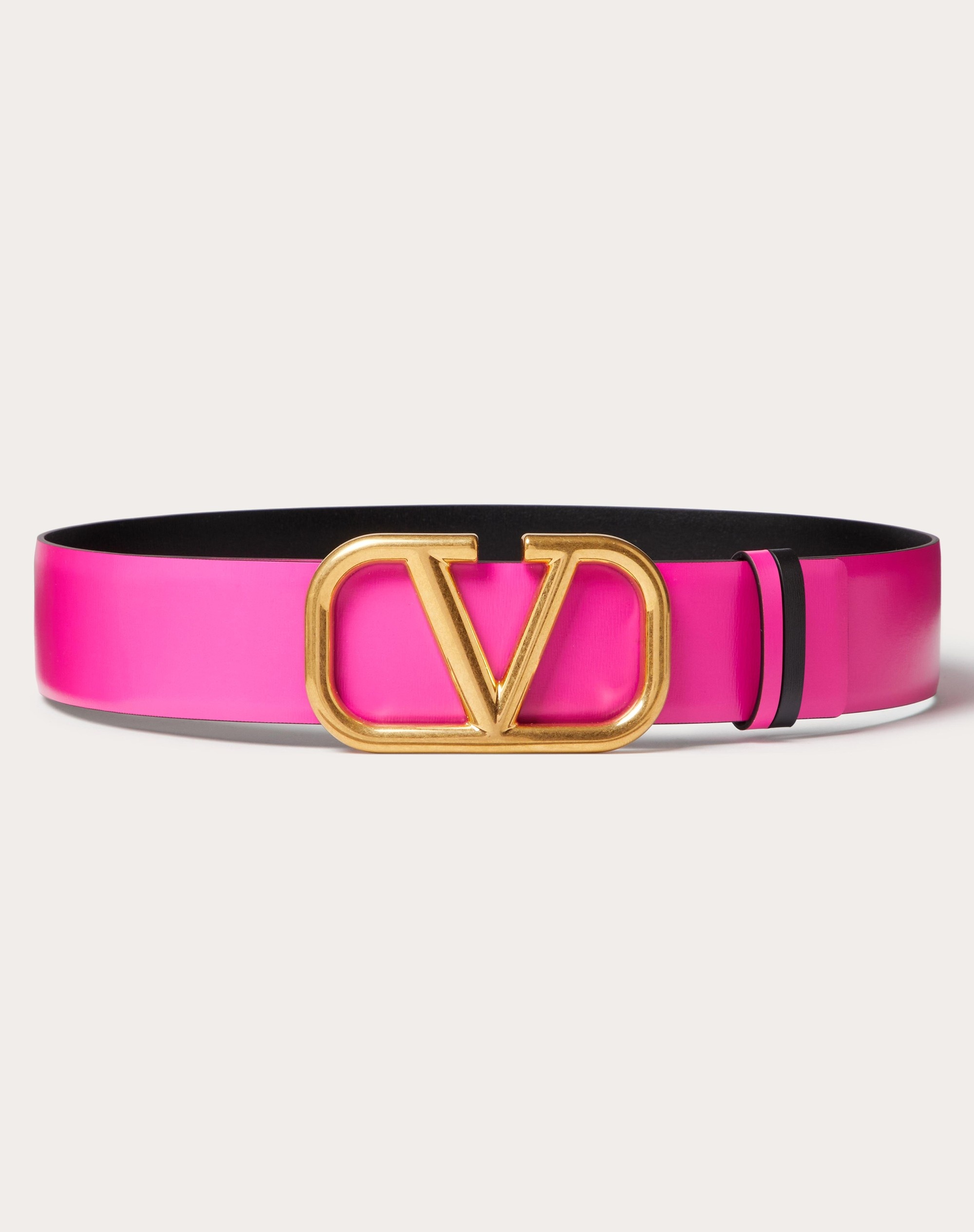 REVERSIBLE VLOGO SIGNATURE BELT IN GLOSSY CALFSKIN 40 MM - 1