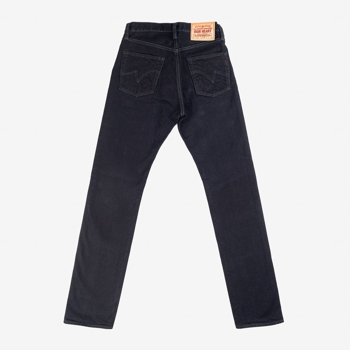 IH-888S-142OD 14oz Selvedge Denim Medium/High Rise Tapered Cut Jeans - Indigo Overdyed Black - 5