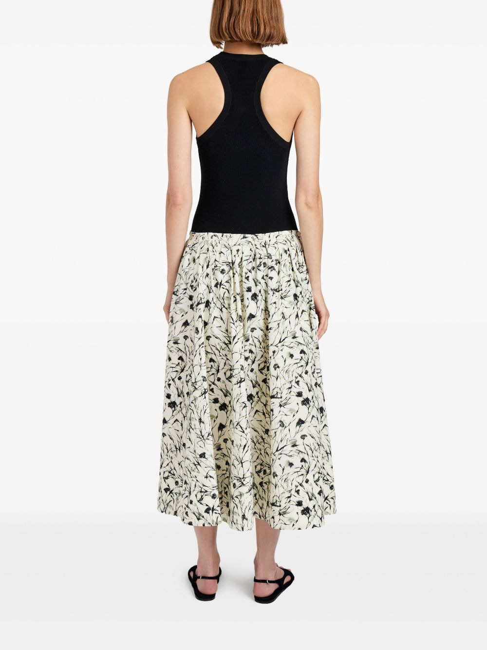 floral-print midi skirt - 4