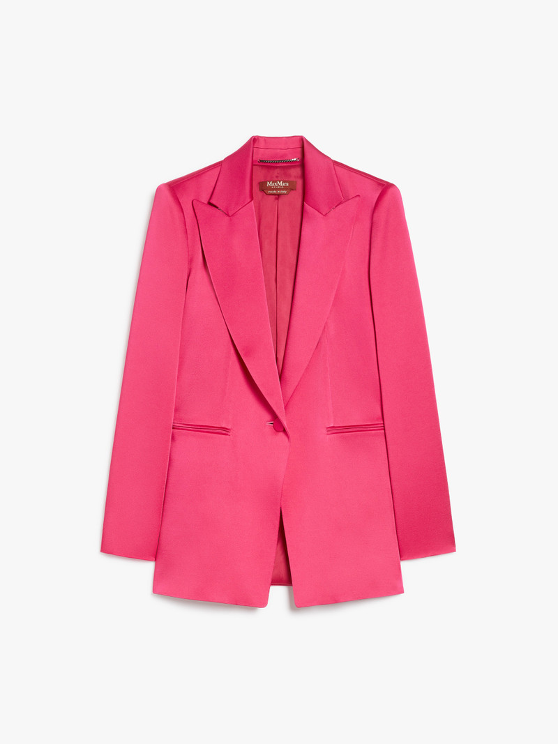 GALAZIA Single-breasted envers satin blazer - 1
