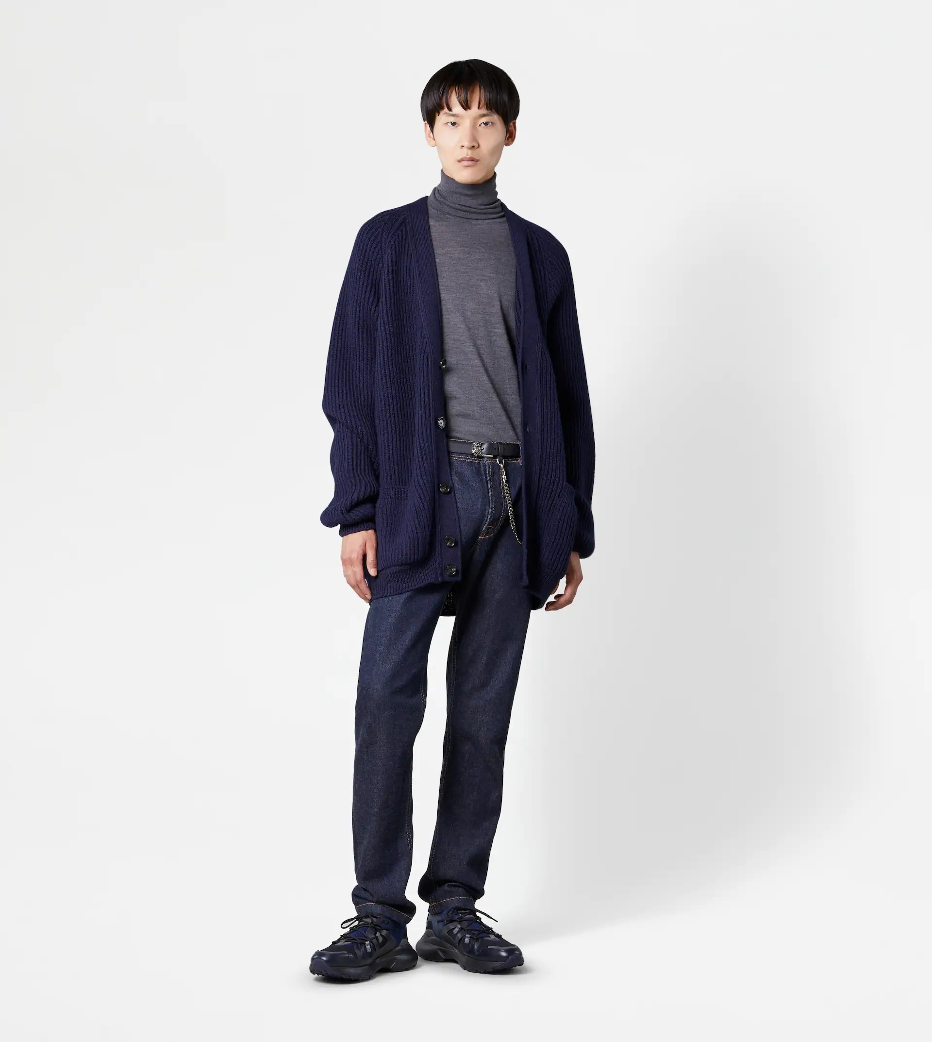 OVERSIZED CARDIGAN - BLUE - 2